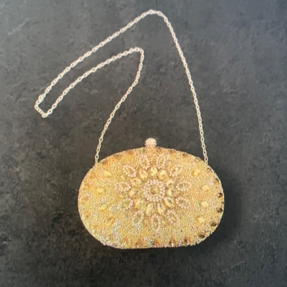Elegant Gold Embellished Clutch